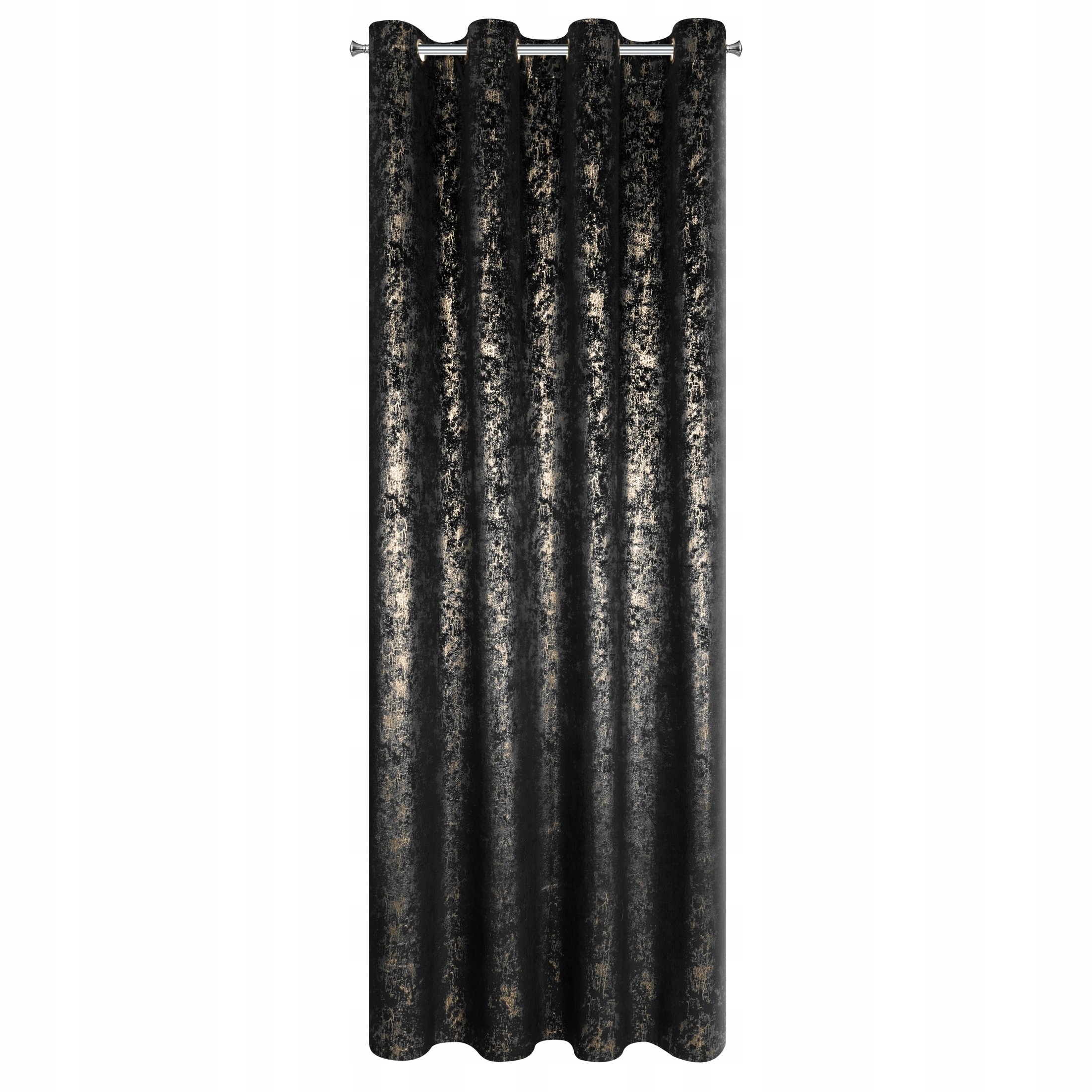 Nowoczesna Zasłona welwetowa 140X250 czarna z delikatnym nadrukiem - obrazek 3