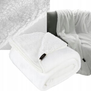 Koc narzuta dwustronny PREMIUM 150 x 200cm biały