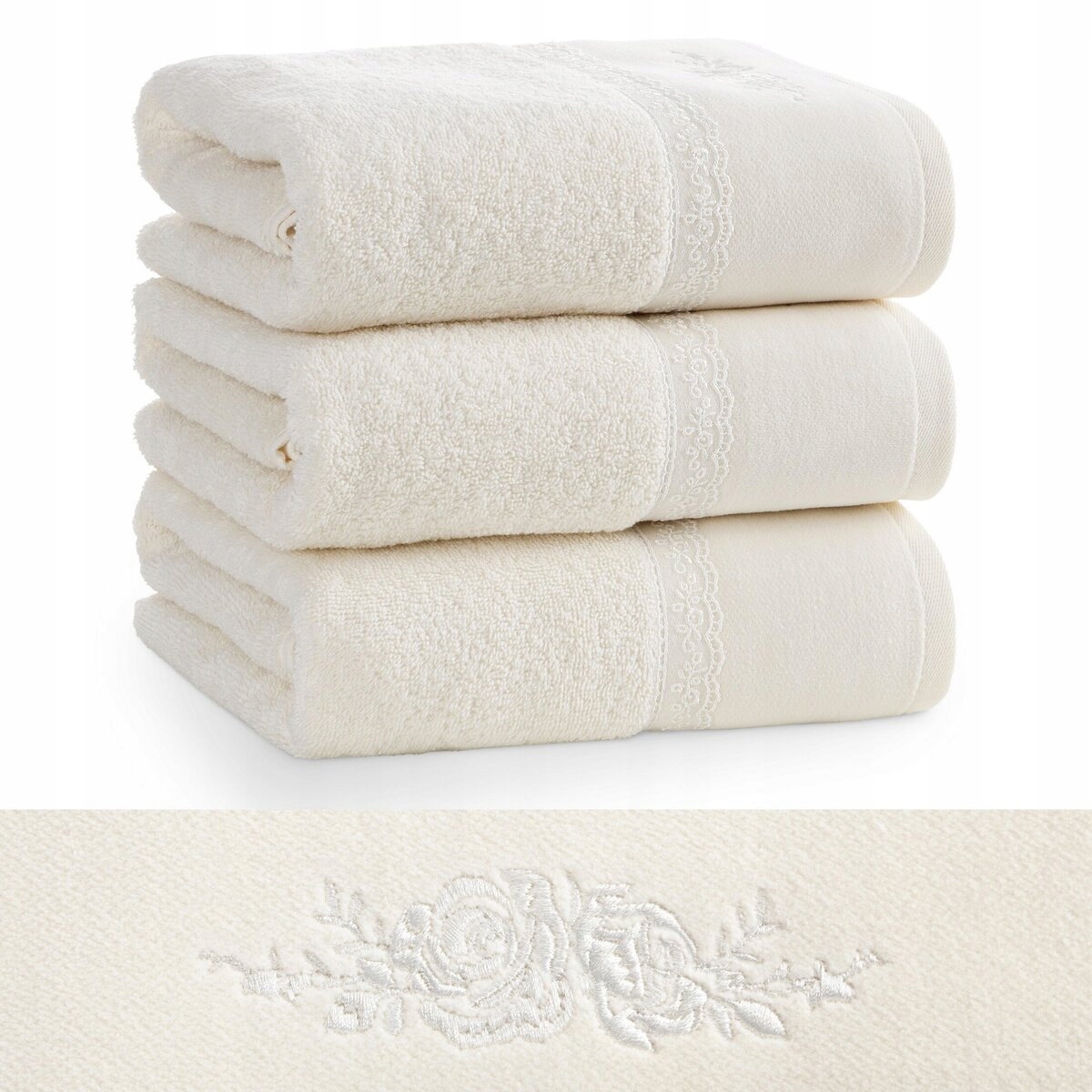 Piękny mięciutki ręcznik kąpielowy bawełna zestaw 3 szt prezent - obrazek 12