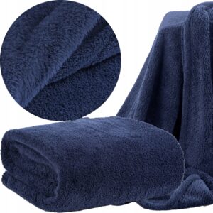 Mięciutki koc narzuta 170x210 granat