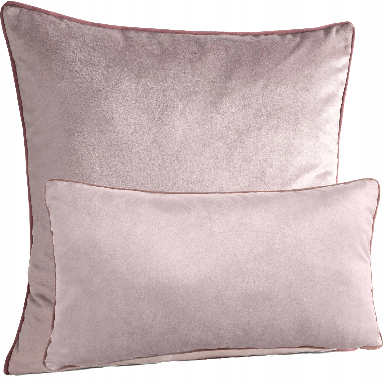 Zestaw Poszewka 45X45 + poduszka z wypełnieniem 30x50 pudrowa welwetowa - obrazek 4