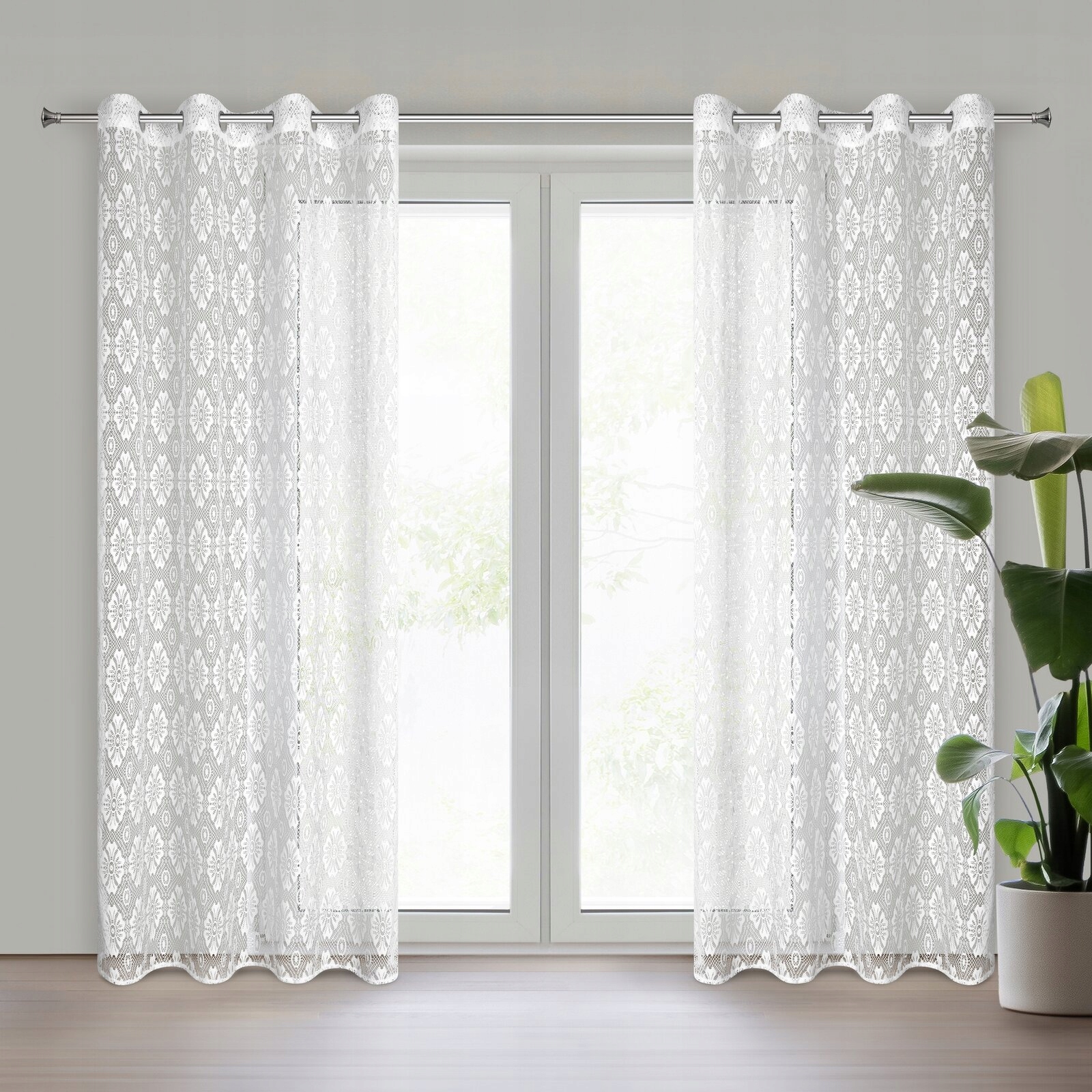 Firana biała w stylu boho 140 cm x 250 w przelotkę - obrazek 12