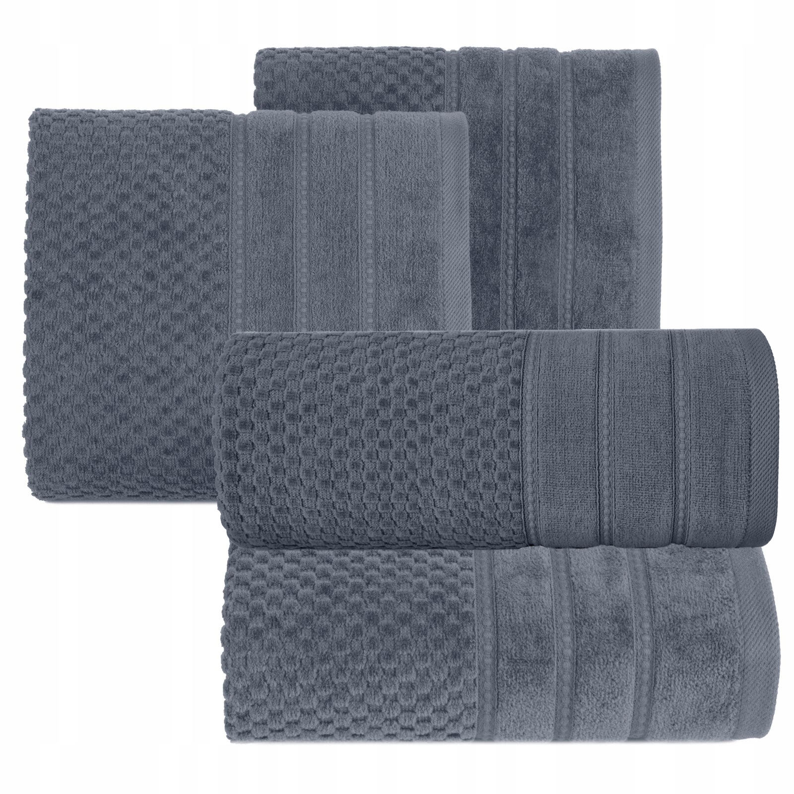 Ręcznik 2 x 50x90cm + 2 x 70x140cm 500g bawełna komplet stal - obrazek 5