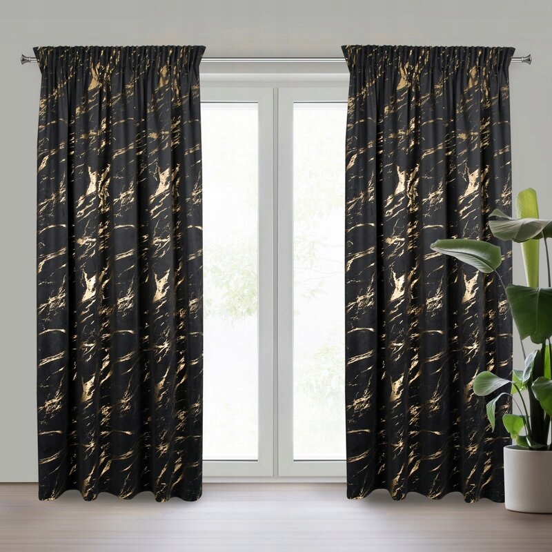 Zasłona Molly czarny szampan 140x270 Eurofirany taśma - obrazek 14