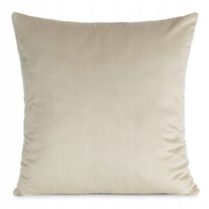 Poszewka dekoracyjna 45X45 beżowa gładka z welwetu modna