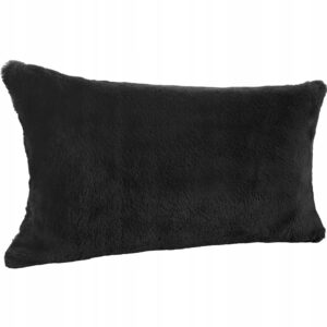 Futrzana poszewka dekoracyjna 30 x 50cm czarny