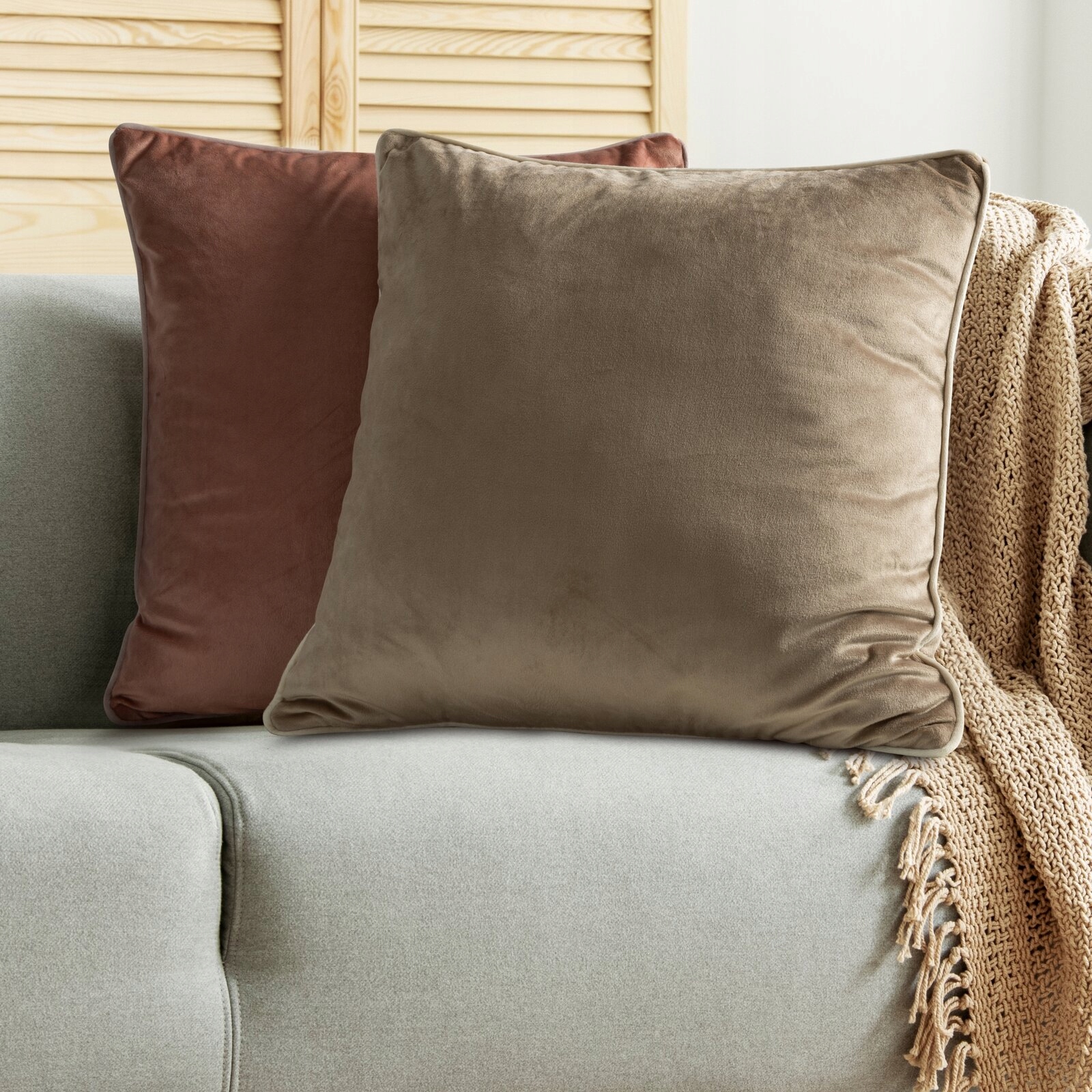 Poszewka dekoracyjna 45X45 pudrowa z welwetu EUROFIRANY - obrazek 13