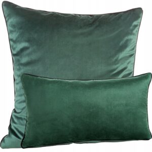 Zestaw Poszewka 45X45 + poduszka z wypełnieniem 30x50 c.zielony welwet