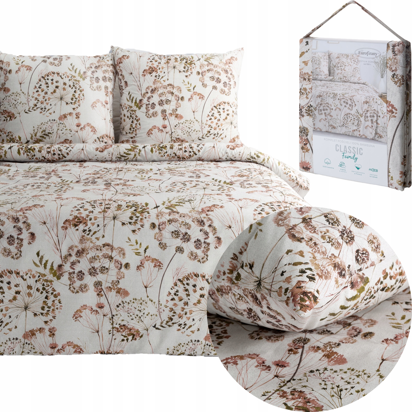 POŚCIEL BAWEŁNA kołdra 220cm x 200 poduszka 70x80cm 3 części PREZENT - obrazek 9