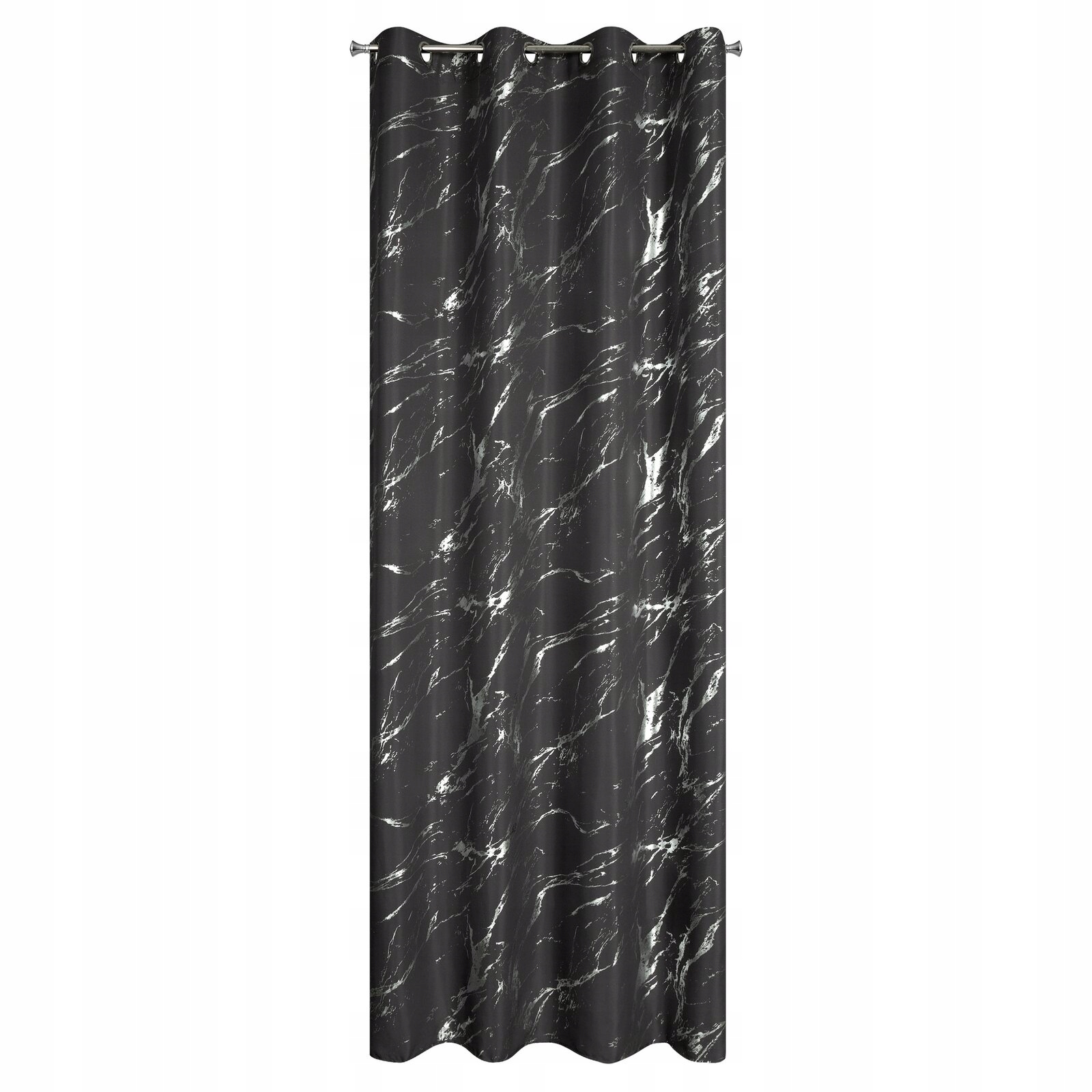 Zasłona 140X250 szara lekka z srebrnym nadrukiem przelotka - obrazek 4