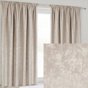 Nowoczesna Zasłona welwetowa 140X270 beżowa z delikatnym nadrukiem