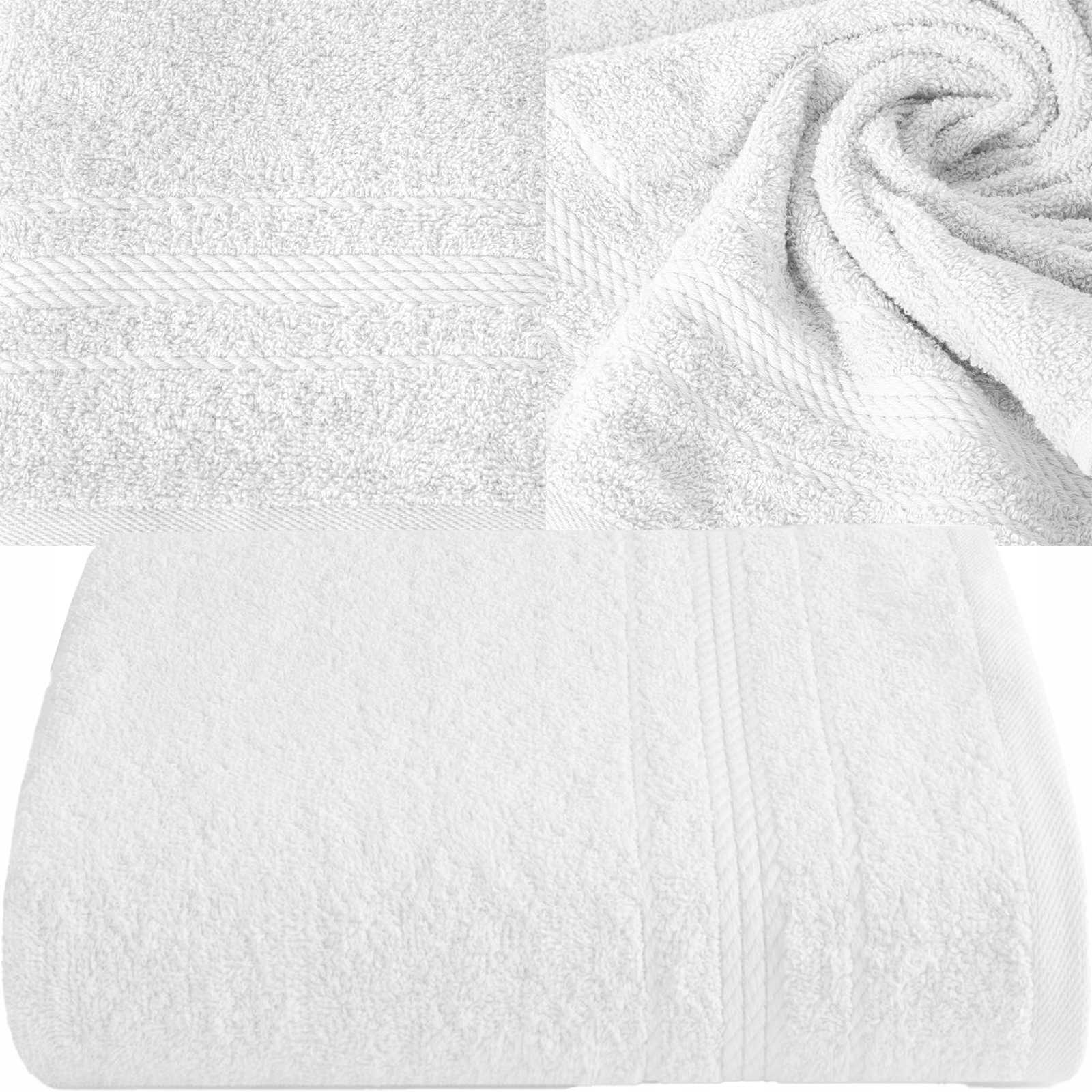 Miękki ręcznik kąpielowy 70X140 gramatura 450 BIAŁY - obrazek 5