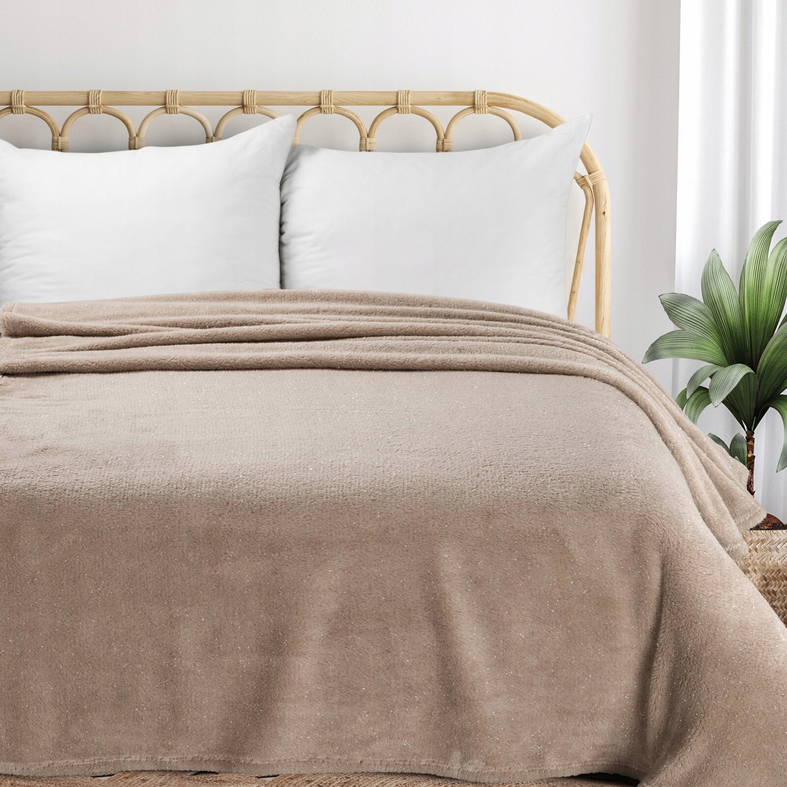 Koc Eurofirany poliester 150 cm x 200 cm beżowy - obrazek 9