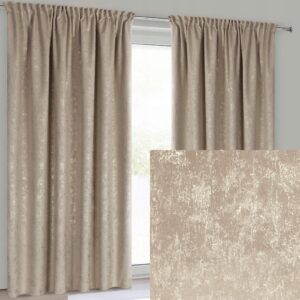 Nowoczesna Zasłona welwetowa 140X270 beżowa z delikatnym nadrukiem