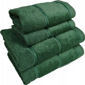 Ręcznik 2 x 50x90cm + 2 x 70x140cm 500g bawełna komplet ciemny zielony