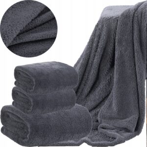 ZESTAW 170x210 + 2 x 70x160 Mięciutki koc narzuta STALOWY