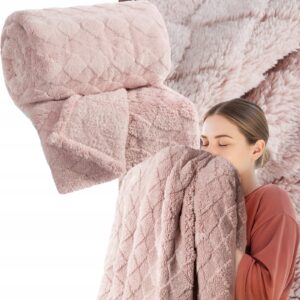 Koc narzuta 150x200 gruby mięciutki puszysty puder