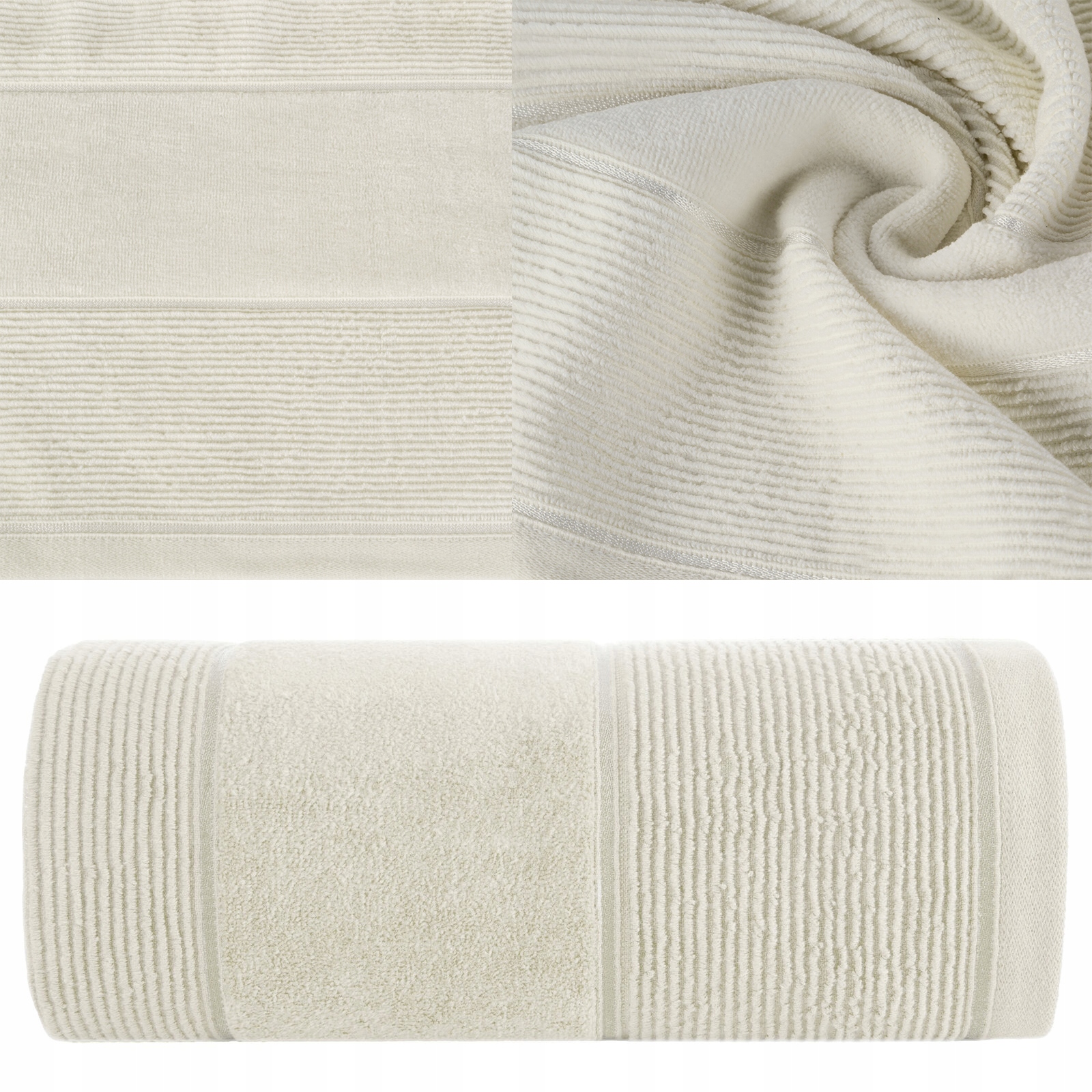 Ręcznik kąpielowy 30x50cm 500 gsm bawełna miękki chłonny kremowy - obrazek 8