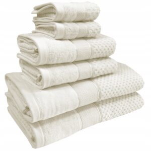 KOMPLET RĘCZNIKI KĄPIELOWE 6x SZTUK PREZENT 500gsm krem