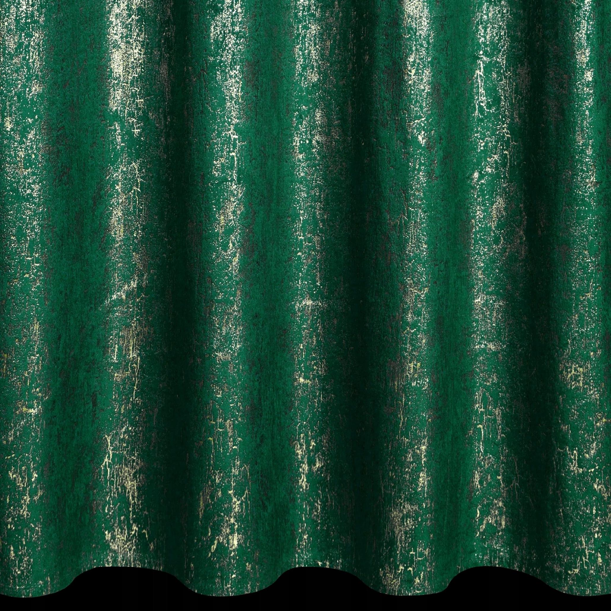 Zasłona 140X270 zielona welwetowa z nadrukiem taśma - obrazek 12