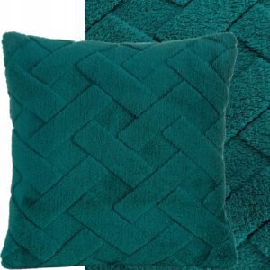 Puszysta i niezwykle miękka dekoracyjna poszewka 45 x 45cm ciemny zielony