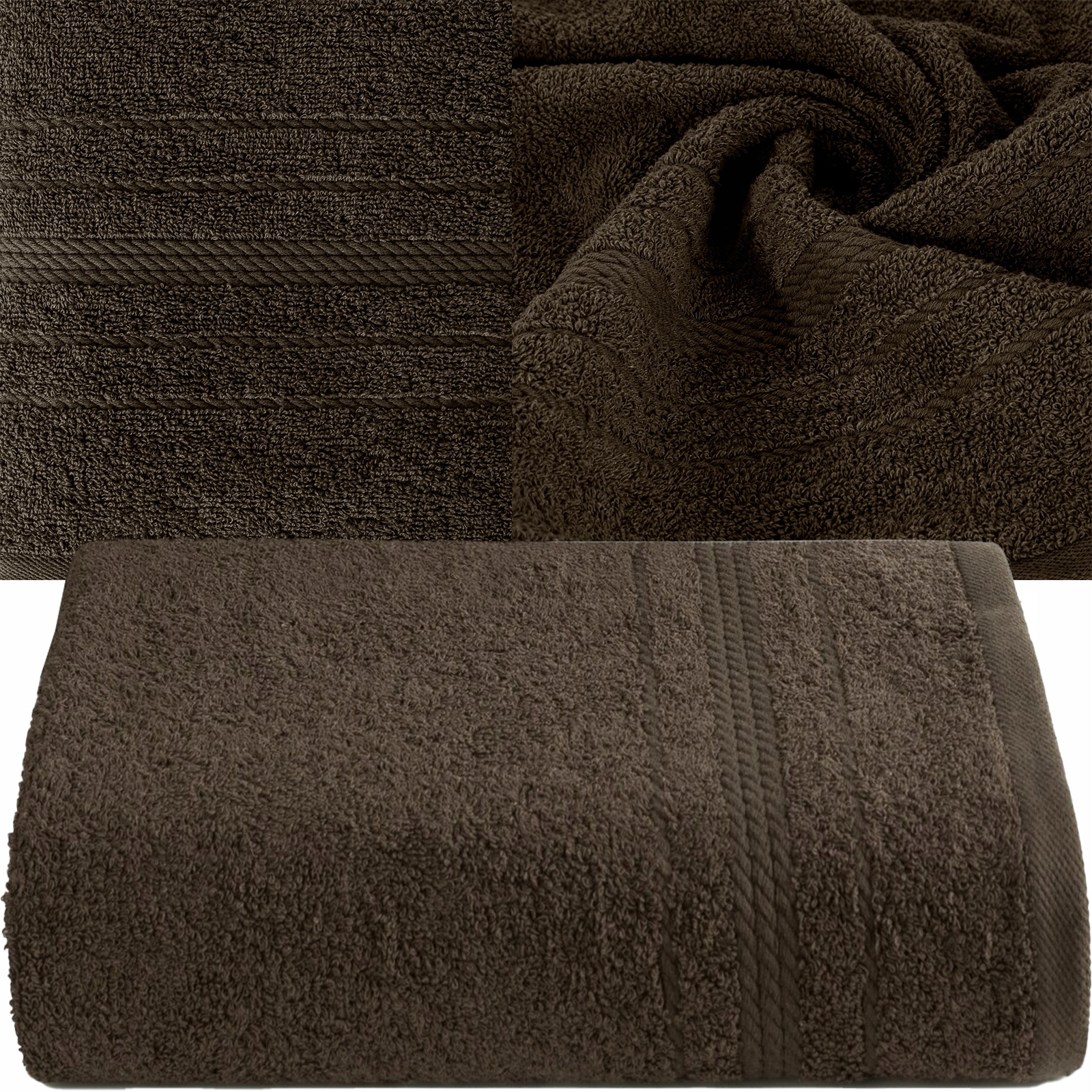 Miękki ręcznik kąpielowy 70X140 gramatura 450 BRĄZOWY - obrazek 4