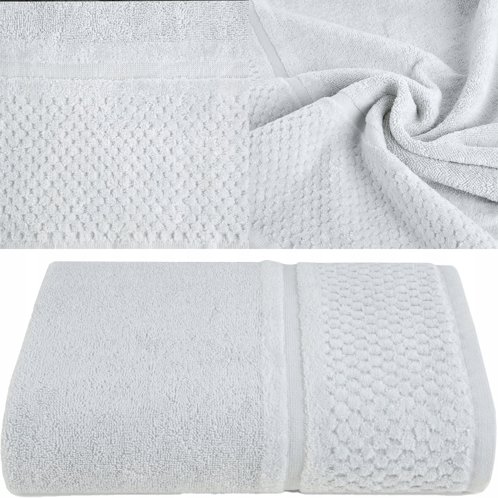 RĘCZNIK Z NATURALNEJ BAWEŁNY 70X140 SREBRNY - obrazek 6