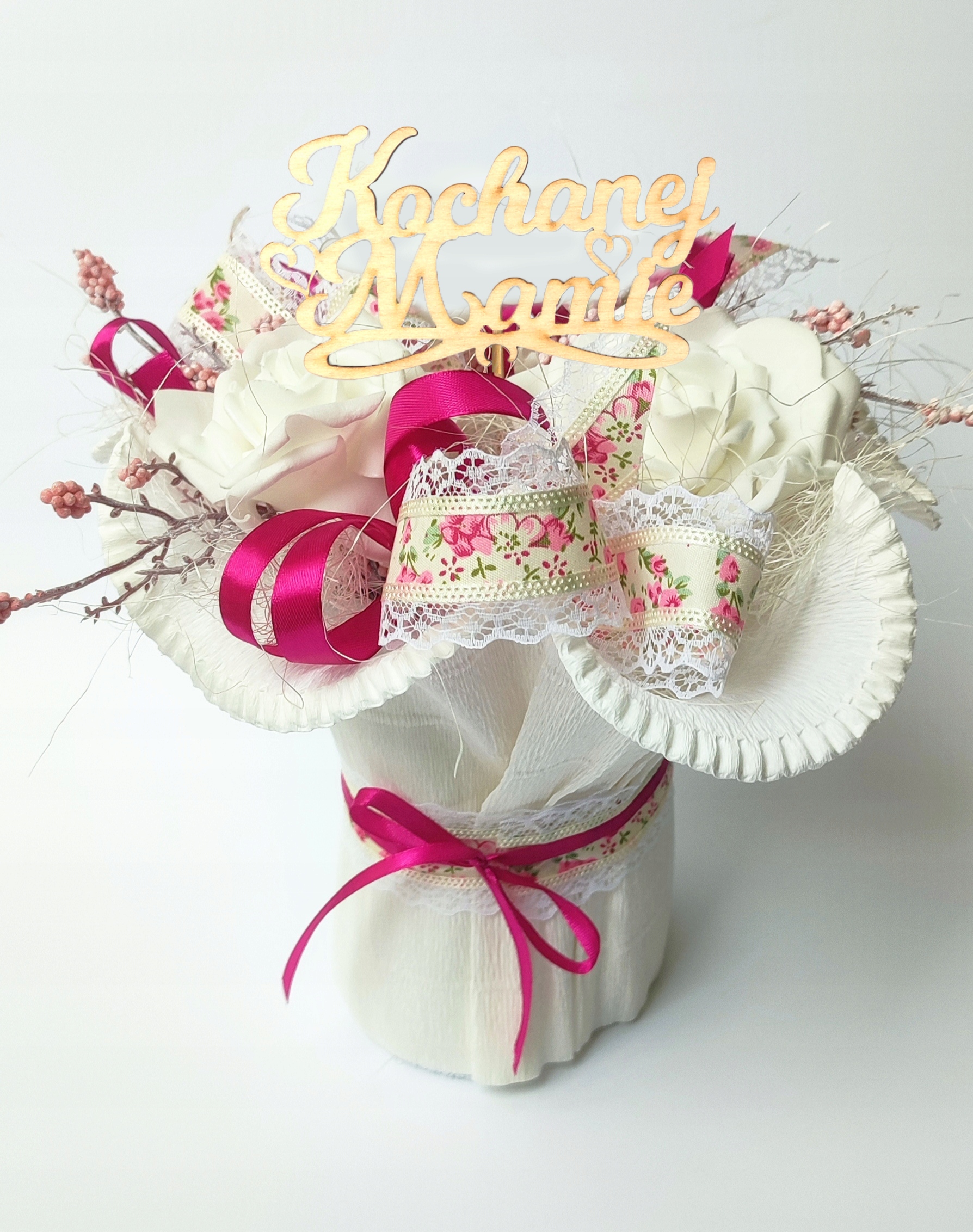 PREZENT DLA MAMY ZESTAW RĘCZNIKÓW 3 SZT BUKIET - obrazek 5