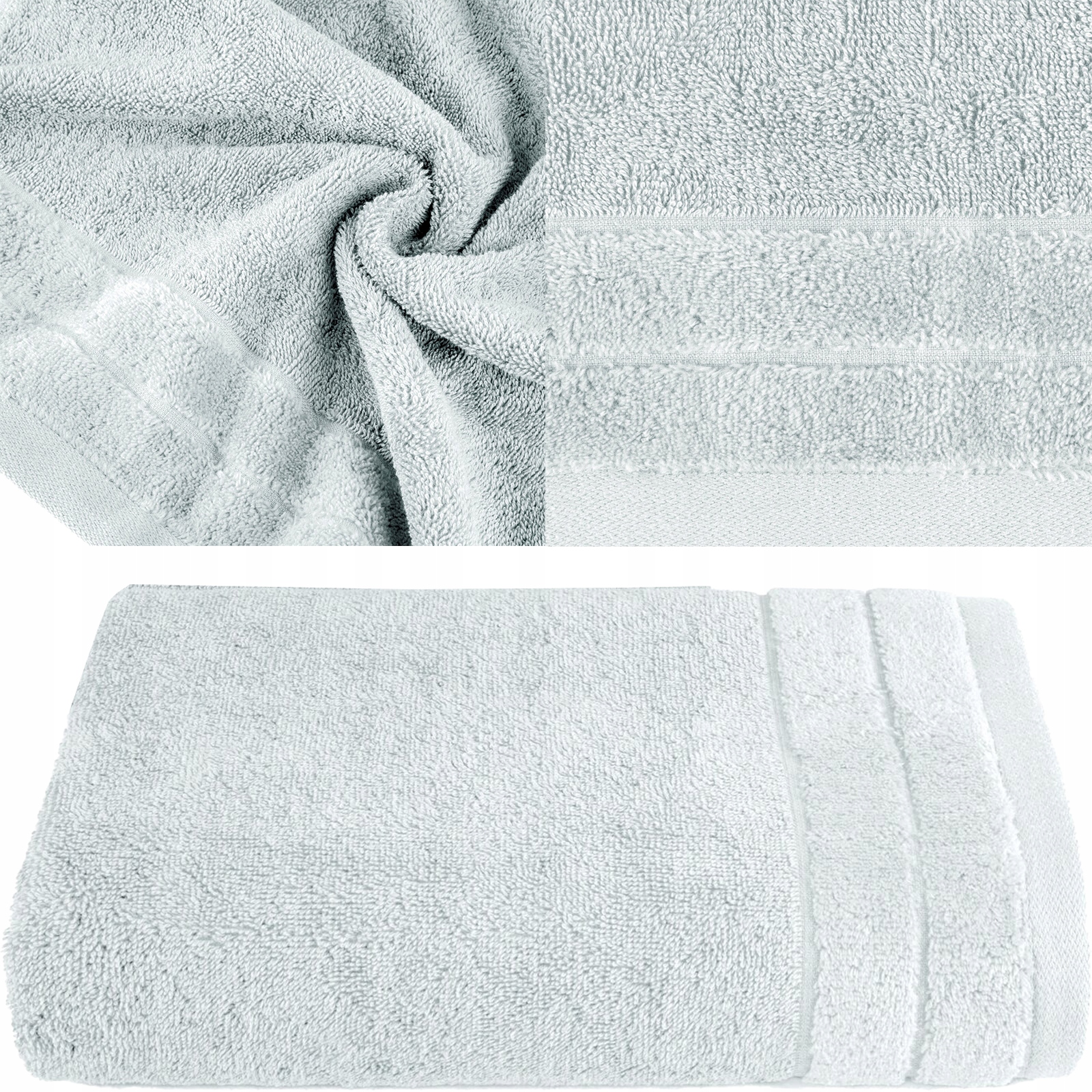 RĘCZNIK Z NATURALNEJ BAWEŁNY 70X140 SREBRNY - obrazek 4