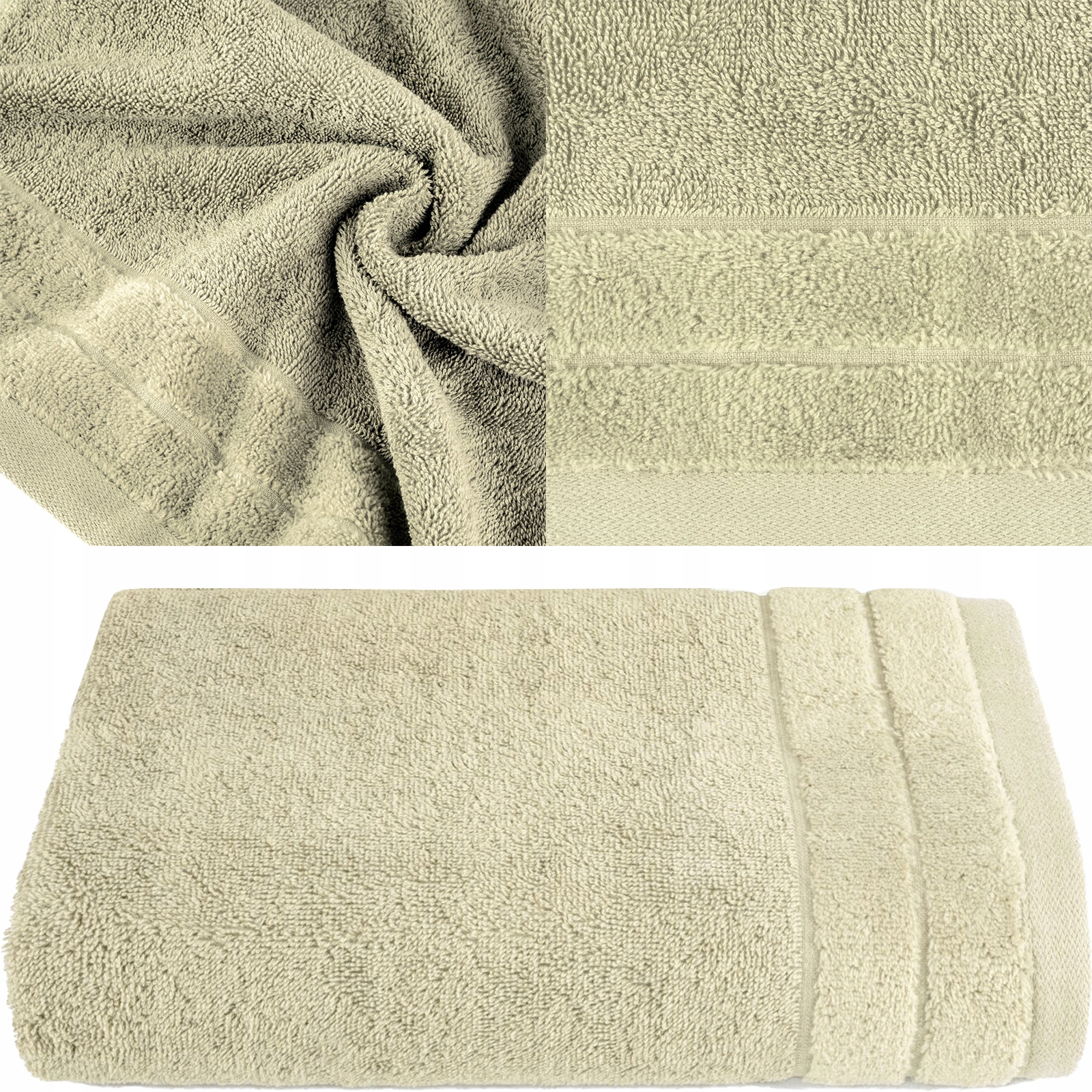 RĘCZNIK Z NATURALNEJ BAWEŁNY 70x140 BEŻ - obrazek 4