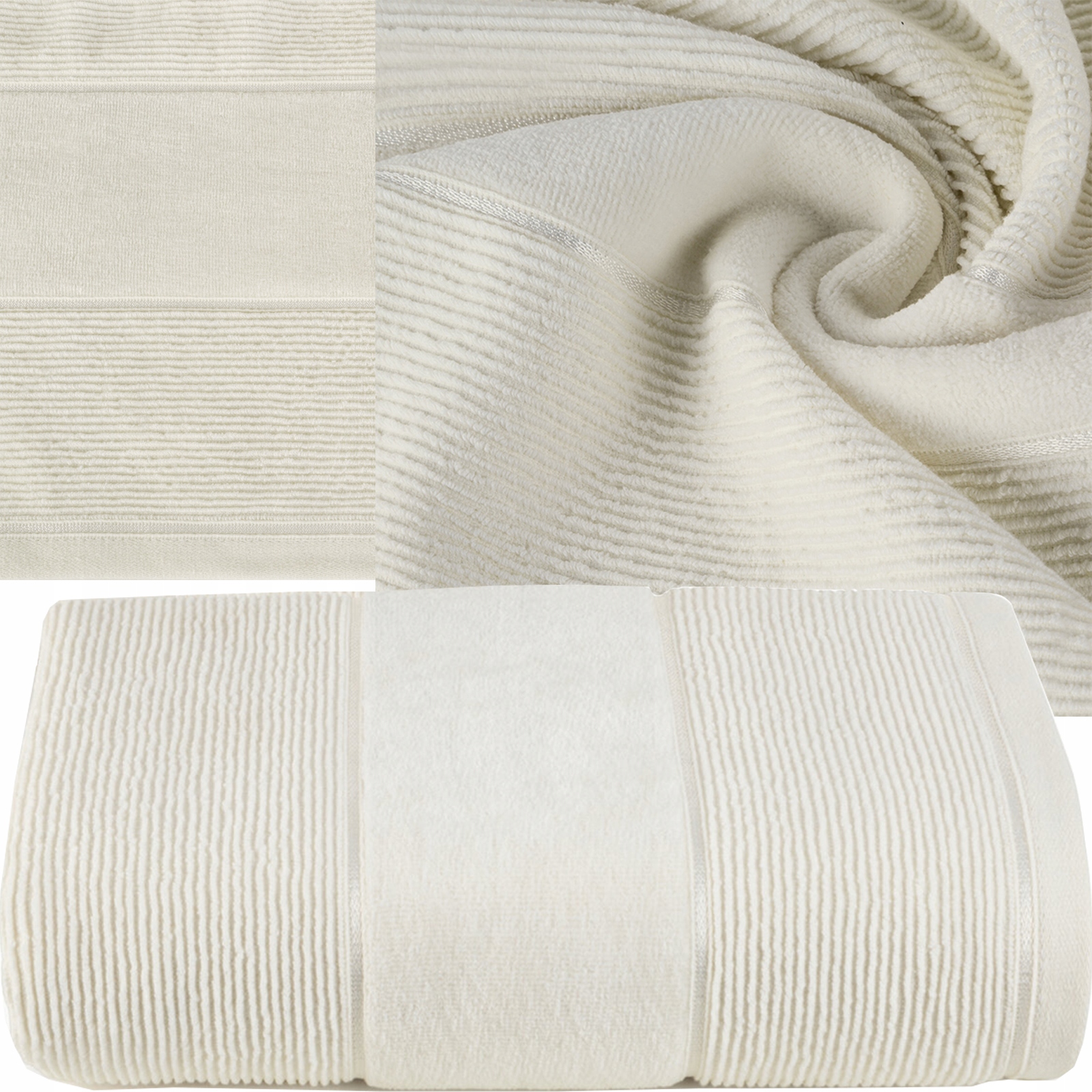Ręcznik kąpielowy 70x140cm 500 gsm bawełna miękki chłonny krem - obrazek 4
