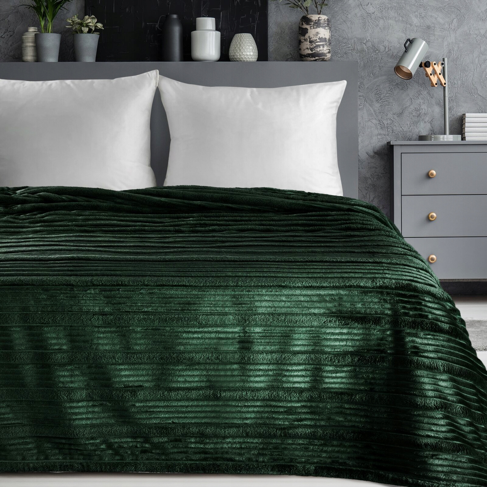 Koc narzuta gruby mięciutki 150 cm x 200 cm c.zielony - obrazek 9