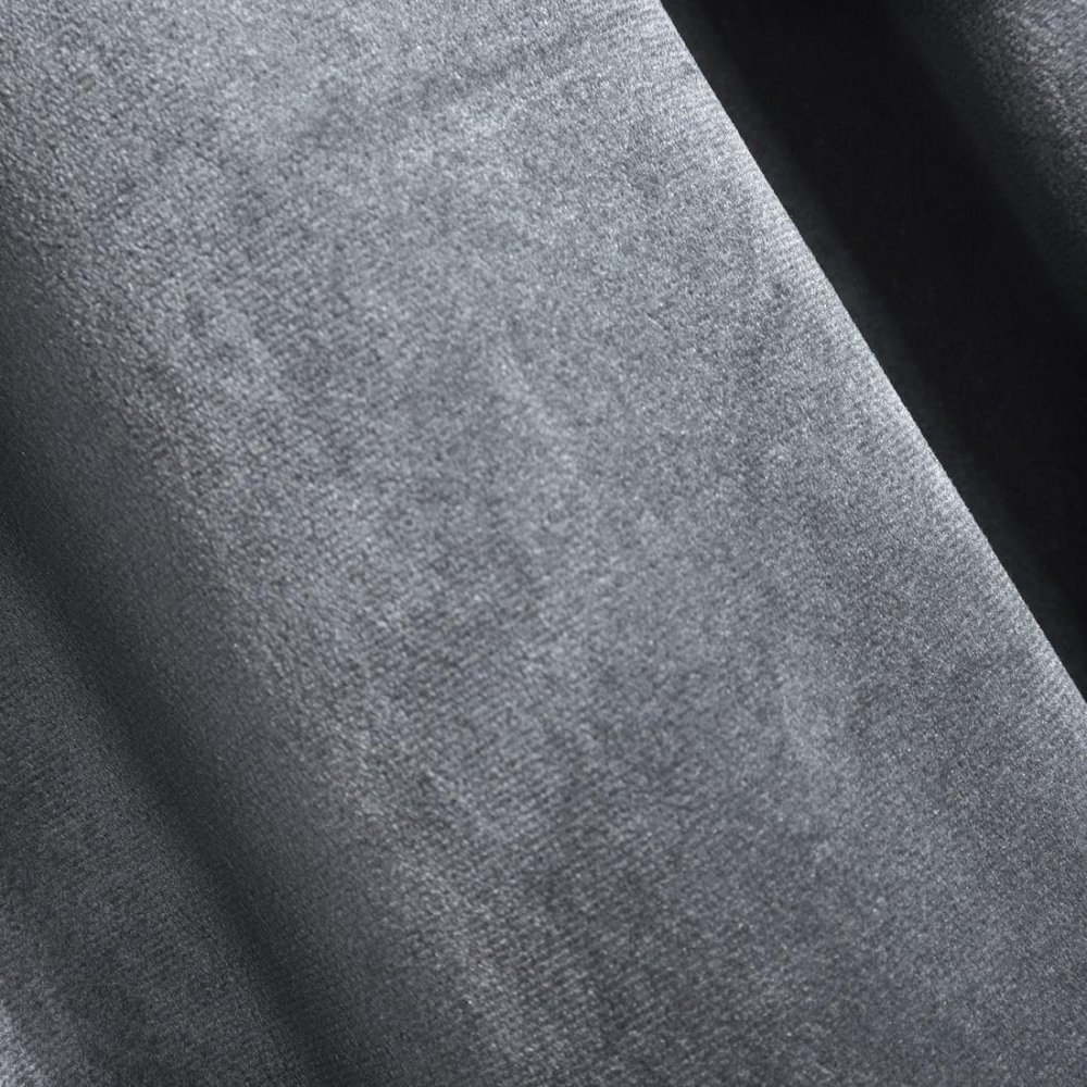 Mięciutka zasłona welwetowa kółka 140x250 grafit - obrazek 5