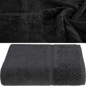 RĘCZNIK Z NATURALNEJ BAWEŁNY 50X90 CZARNY