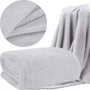 Mięciutki koc narzuta 150x200 srebrny