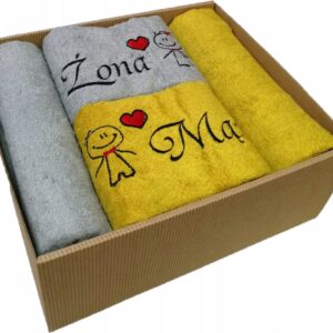 KOMPLET RĘCZNIKÓW PREZENT ŚLUB 4 SZT