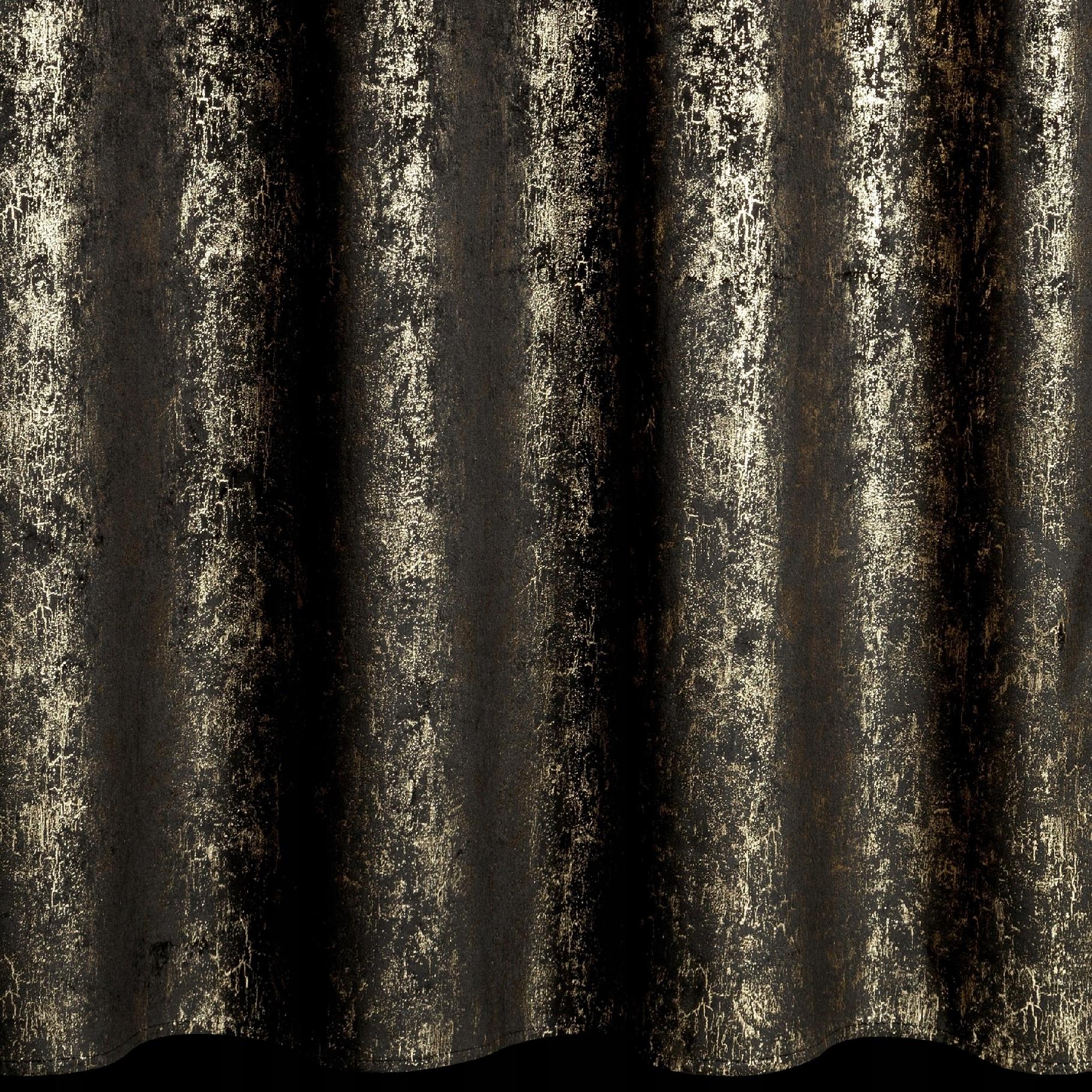 Nowoczesna Zasłona welwetowa 140X270 czarna z delikatnym nadrukiem - obrazek 9