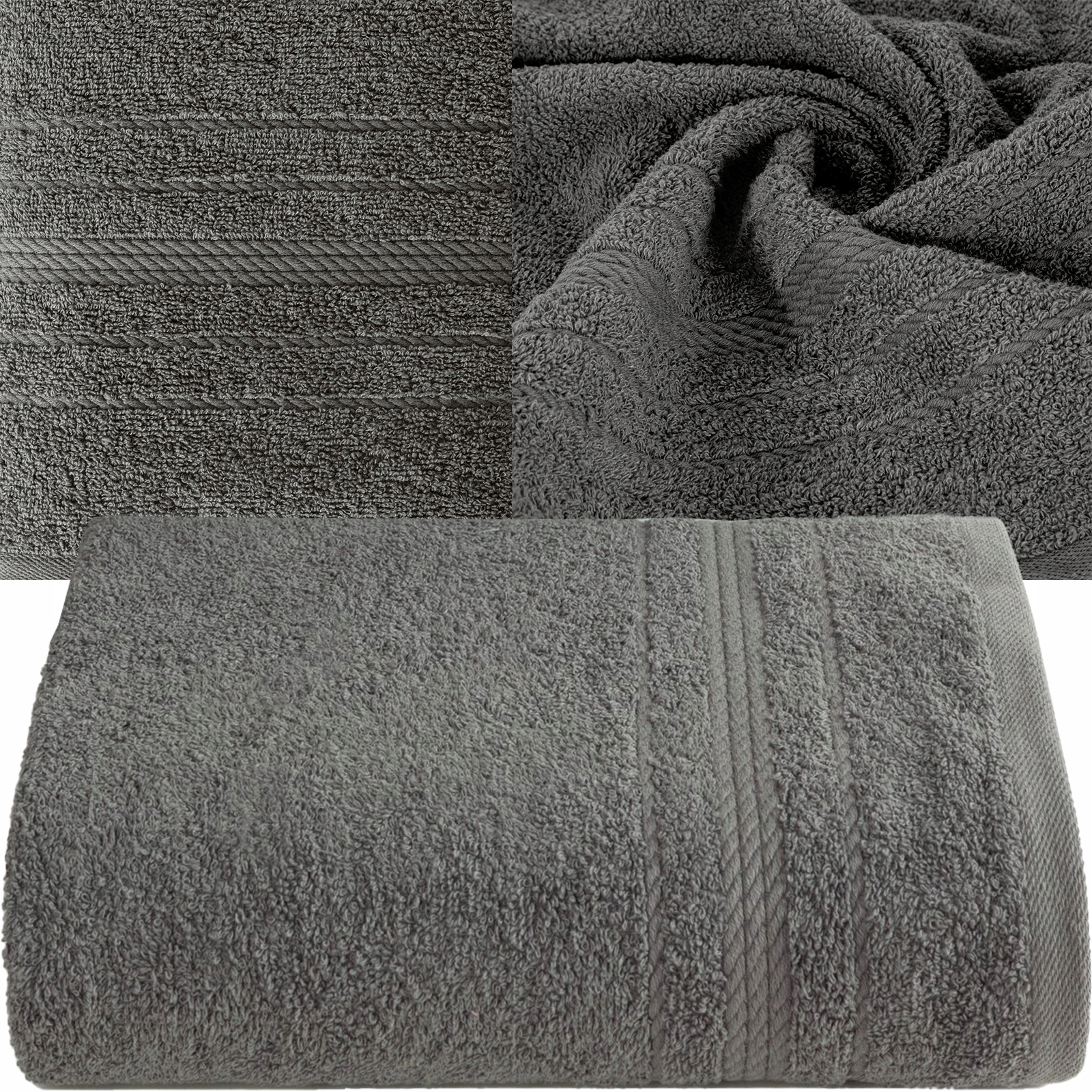 Miękki ręcznik kąpielowy 30X50 gramatura 450 STALOWY - obrazek 4