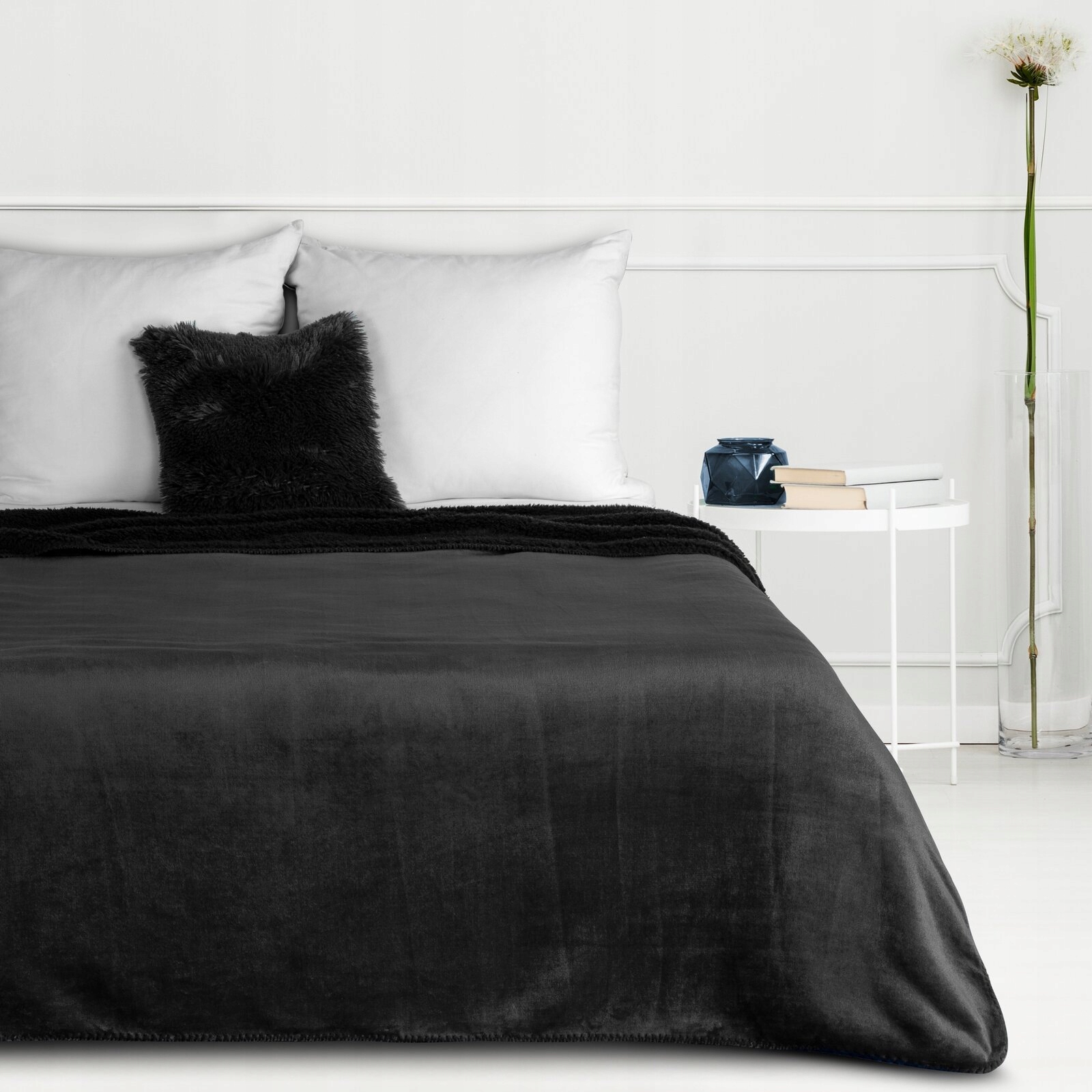 Koc narzuta dwustronny PREMIUM 70 x 160 cm czarny - obrazek 12