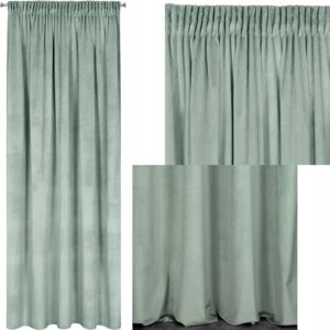 Mięciutka zasłona welwetowa taśma 140x270 j.mięta