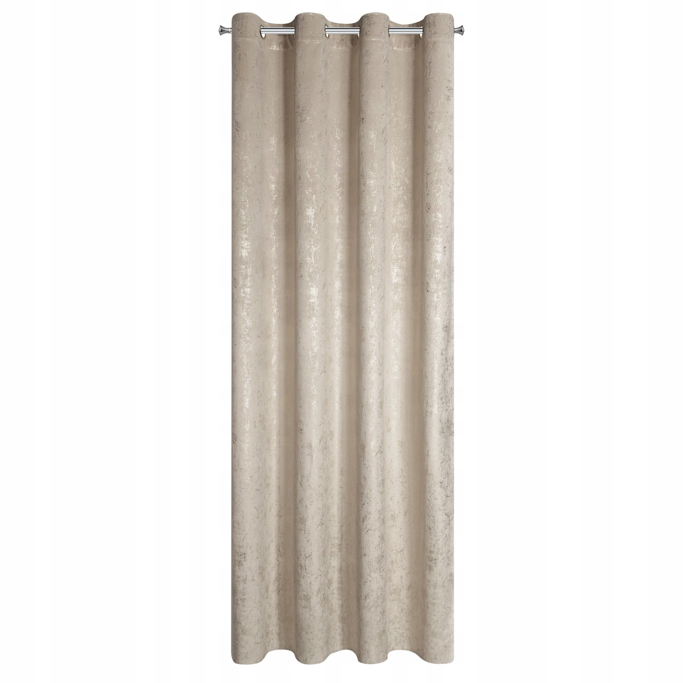 Zasłona 140X250 beżowa welwetowa z nadrukiem przelotka - obrazek 14