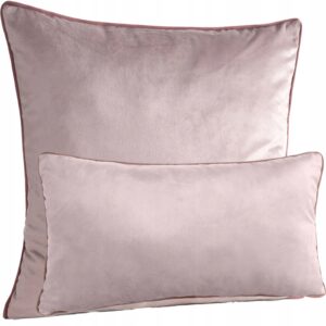 Zestaw Poszewka 45X45 + poduszka z wypełnieniem 30x50 pudrowa welwetowa