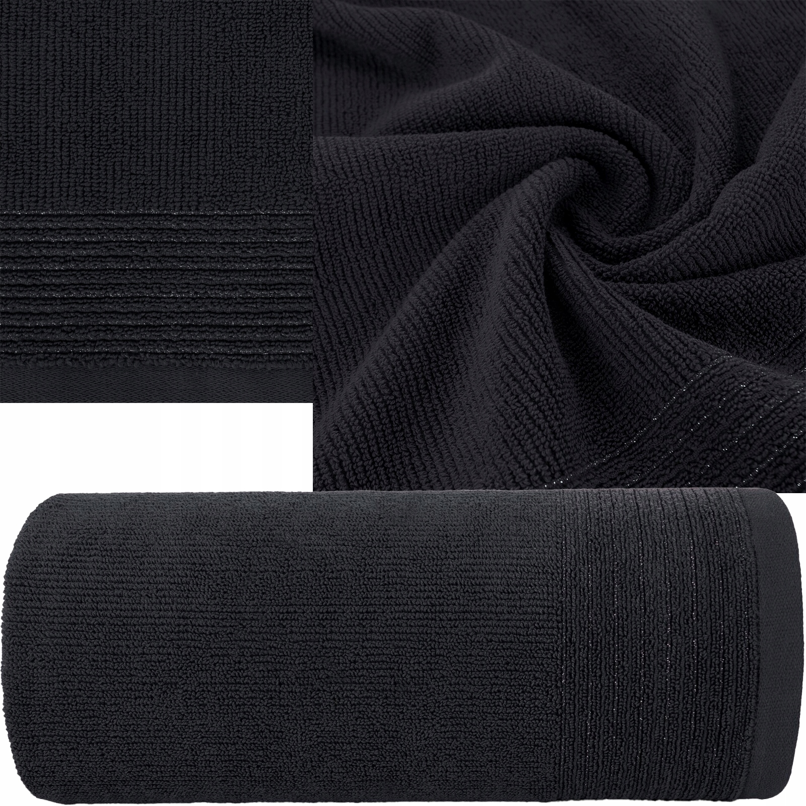 RĘCZNIK KĄPIELOWY BAWEŁNA 50x90 NA PREZENT CZARNY - obrazek 5