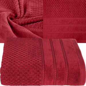 RĘCZNIK KĄPIELOWY BAWEŁNA 70x140 KOLORY PREZENT CZERWONY