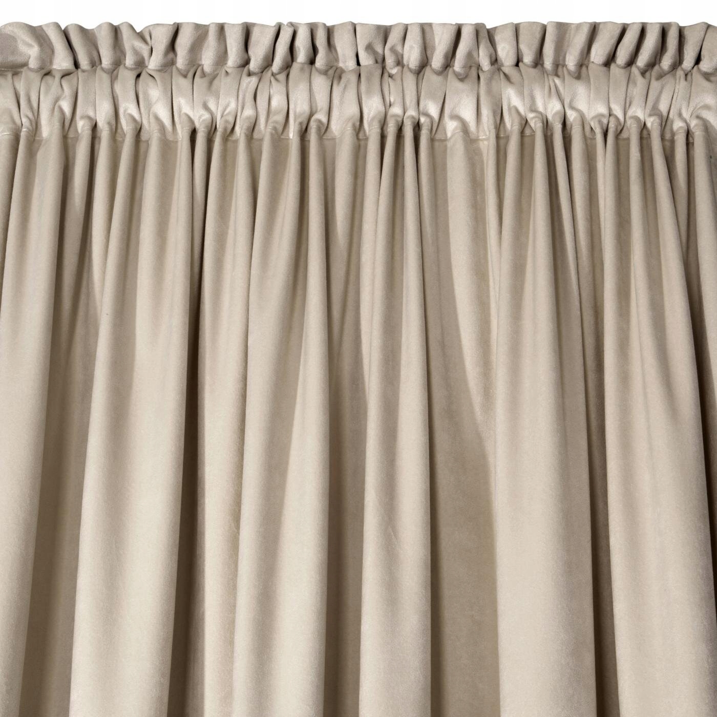 Nowoczesna zasłona welwetowa w taśmę 140x270 beż - obrazek 5