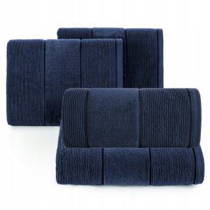 Ręcznik kąpielowy bawełna miękki chłonny granatowy zestaw 4 szt prezent