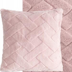 Puszysta i niezwykle miękka dekoracyjna poszewka 45 x 45cm puder
