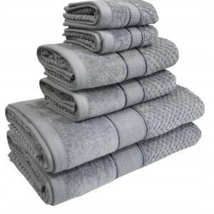 KOMPLET RĘCZNIKI KĄPIELOWE 6x SZTUK PREZENT 500gsm stalowy