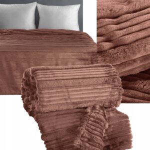 Narzuta koc gruby mięciutki 200 cm x 220 cm mocha