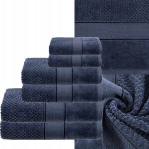 KOMPLET RĘCZNIKI KĄPIELOWE 6x SZTUK PREZENT 500gsm granatowy